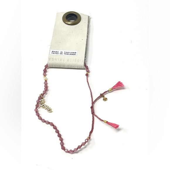 New Anthropologie x Tai Handmade Beaded Bracelet With Love Charm Dangle - Picture 5 of 5